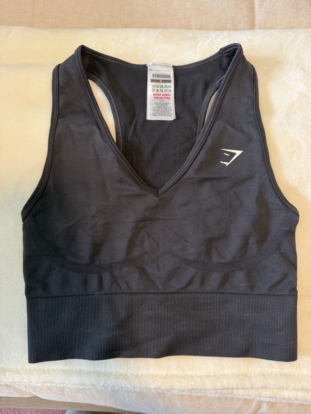 Gymshark Black V-Neck Racerback Crop Top
